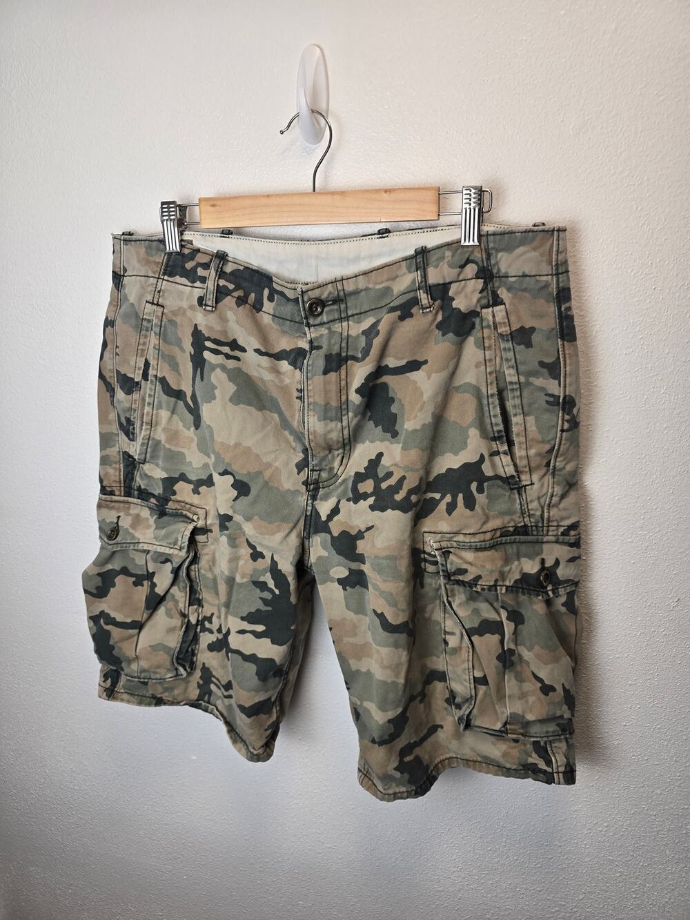 Levis Ace I Cargo Shorts Mens 34 Camo 12463-0001 Military Utility Y2K